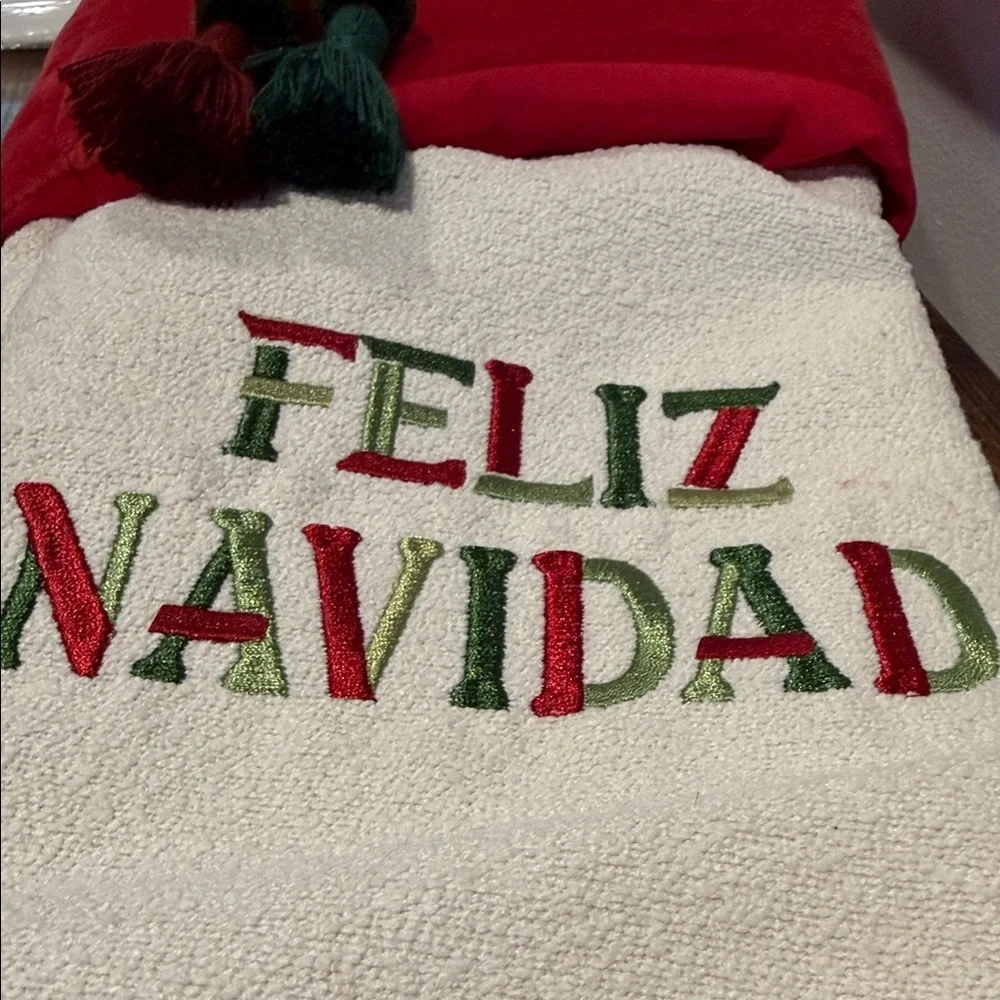 Festive Christmas Stocking with Feliz Navidad Embroidery Martha Stewart